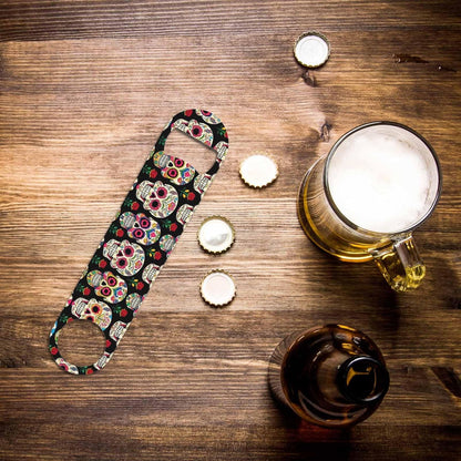 Animal Skin Texture Stainless Steel Bottle Opener Brown Black Beige Leopard Pattern Abstract Art Flat Beer Bottle Opener Keychain for Home Kitchen Bar Restaurant Party Birthday Gift