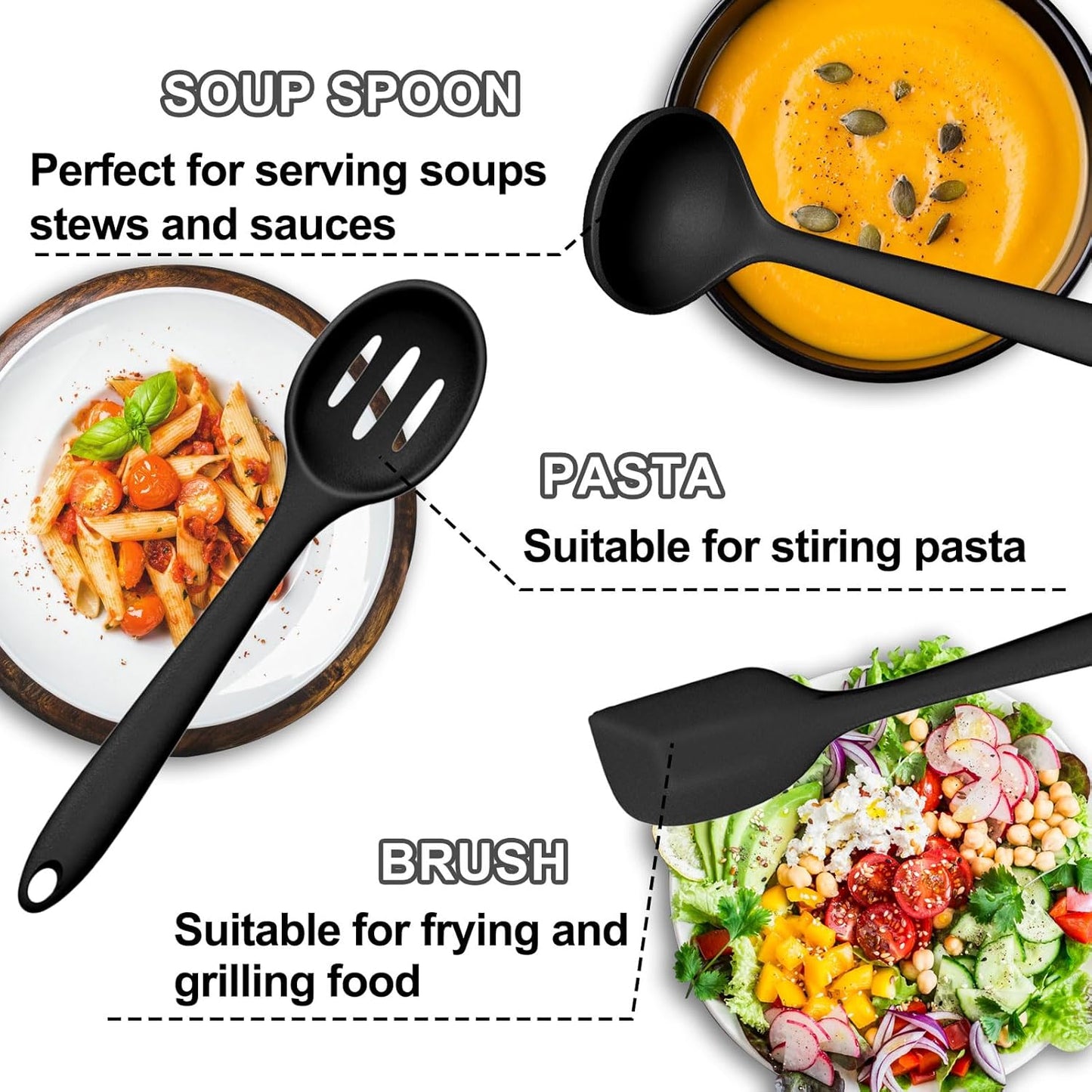 Umite Chef 22-Piece Silicone Cooking Utensils Set, Heat Resistant & Dishwasher Safe Kitchen Tools, Non-Scratch Spatula Set for Nonstick Cookware (Pink)