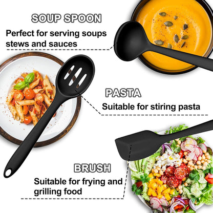 Umite Chef 22-Piece Silicone Cooking Utensils Set, Heat Resistant & Dishwasher Safe Kitchen Tools, Non-Scratch Spatula Set for Nonstick Cookware (Pink)