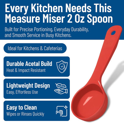 Carlisle FoodService Products 492104 Measure Miser Solid Measuring Spoon with Short Handle, 1 Ounce, Yellow