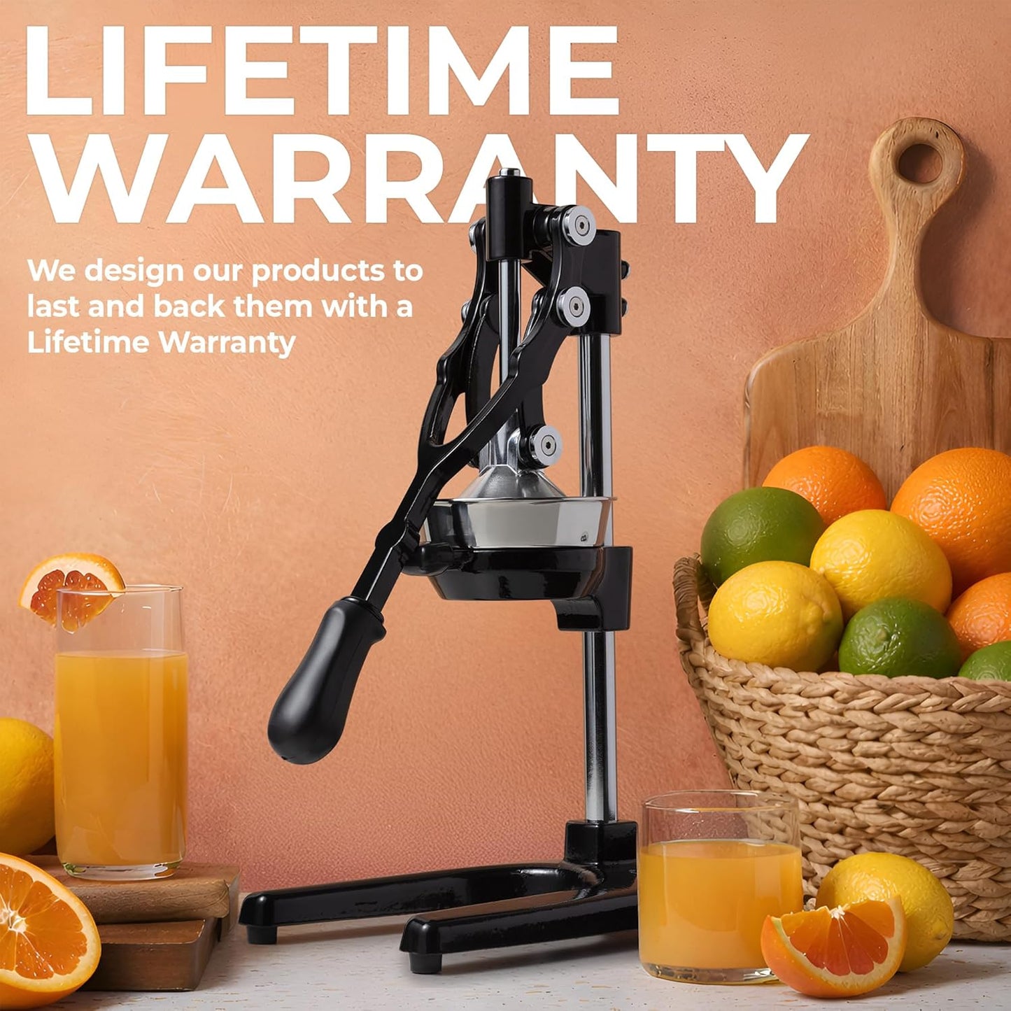 Zulay Kitchen Cast Iron Juicer - Heavy Duty Manual Juicer with Detachable Strainers for Easy Cleaning, Orange Juice Press for Citrus Fruits, Perfect for Bartenders, Juice Lovers & Health Enthusiasts