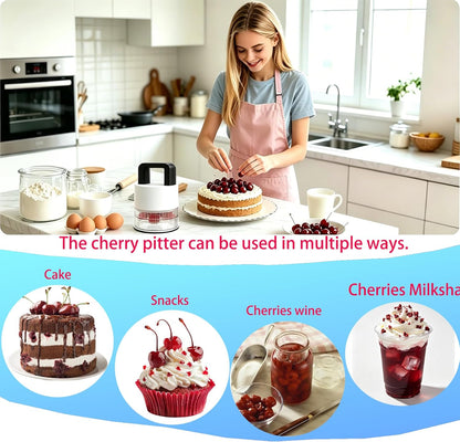 Cherry Pitter Multiple, Cherrys Pitter Corer Tool, Quick Portable Cherry Pitting Tool, Easy to Use for Making Cherry Jam - Pit 7 Cherries at Once, Saving Time & Effort-Dishwasher Safe