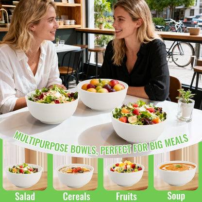 Wheat Straw Bowls Set with Lids, Unbreakable 40 OZ Cereal Bowls Set of 4, Salad Container for Lunch, Microwave & Dishwasher Safe Bowl Set for Kitchen, Picnic, RV, Camping, Multi