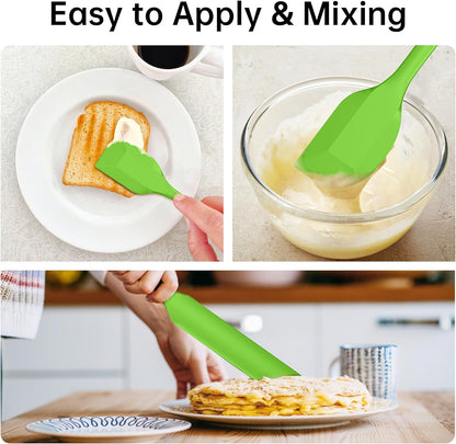 5-Piece Silicone Spatula Set - Heat Resistant 446°F Food Grade BPA Free, Nonstick Cookware Safe Dishwasher Safe Kitchen Tools for Baking, Cooking, Stirring, Multicolor.