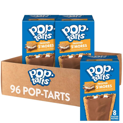 Pop-Tarts Toaster Pastries, Breakfast Foods, Kids Snacks, Value Pack, Frosted S'mores (64 Pop-Tarts)
