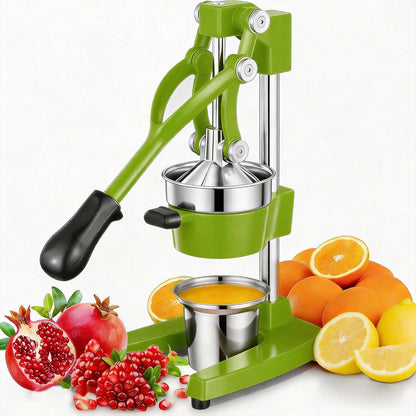 Commercial Heavy Duty Cast Iron Hand Press Manual Orange Citrus Lemon Lime Grapefruit Pomegranate Fruit Juice Squeezer Machine with Stainless Steel Cup