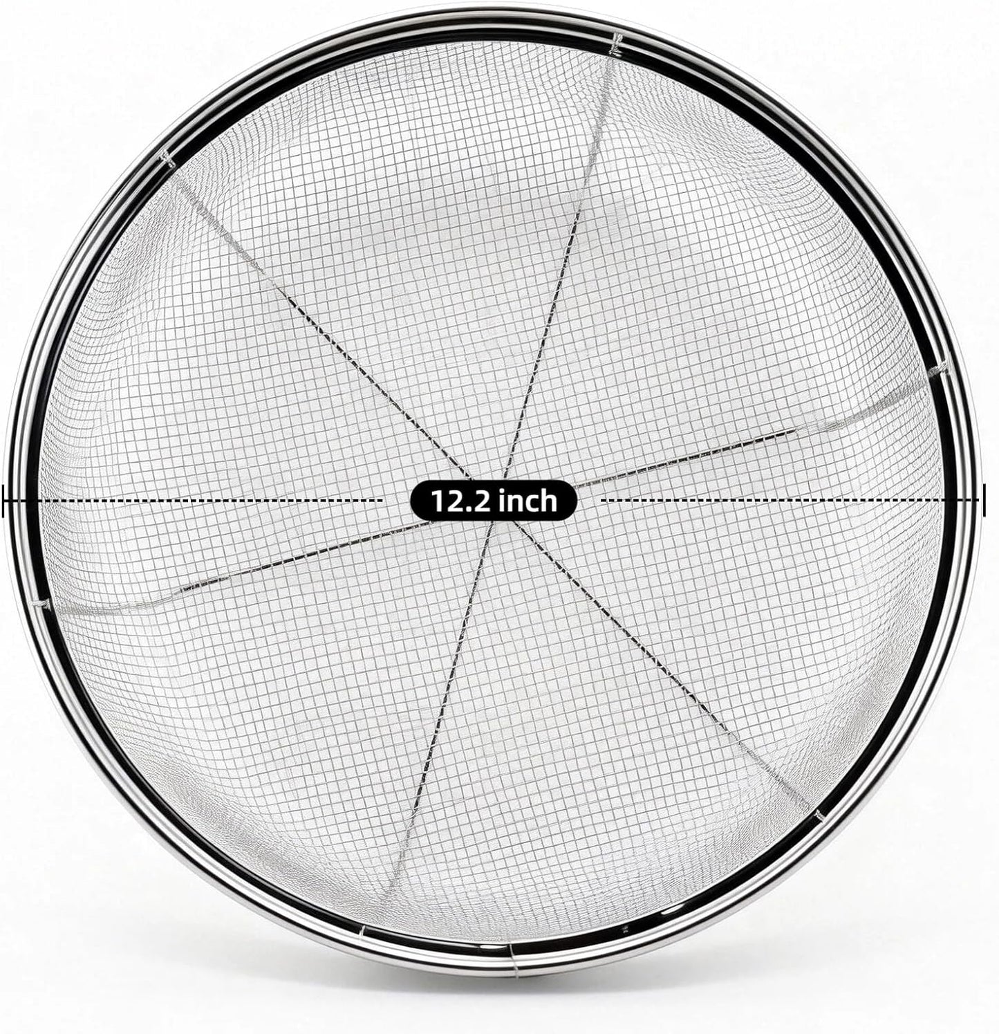 Fine Mesh Strainer for Kitchen, Stainless Steel Colander Bowl for Pasta, Rice, Fruit, Metal Net Baskets with Resting Base - Strain, Drain, Rinse (Diameter 9.84 inch)