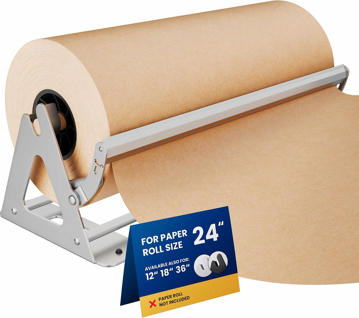 DIY Crew 12 Inch Paper Roll Dispenser and Cutter - Heavy-Duty Wall Mountable, Non Slip Tabletop - Kraft, Freezer, Butcher Paper - Up to 1000ft Rolls