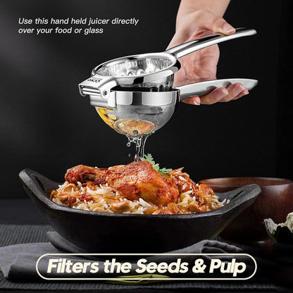 CCKO Lemon Squeezer Stainless Steel Manual Juicers Max Extraction Lemon Lime Squeezer Heavy Duty Citrus Juicer Hand Press Fruit Juicer