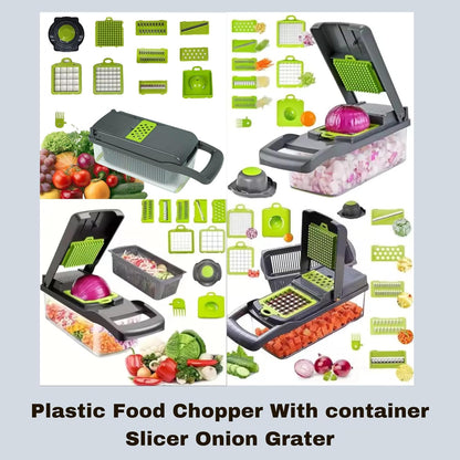 16-in-1 Mandoline Veggie Chopper dicer Cutter Slicer Julienne Slicer Salad Maker Multifuctional Vegetable chopper Cheese Grater Food Prep Tool Kitchen Gadget 8 interchangeble blades