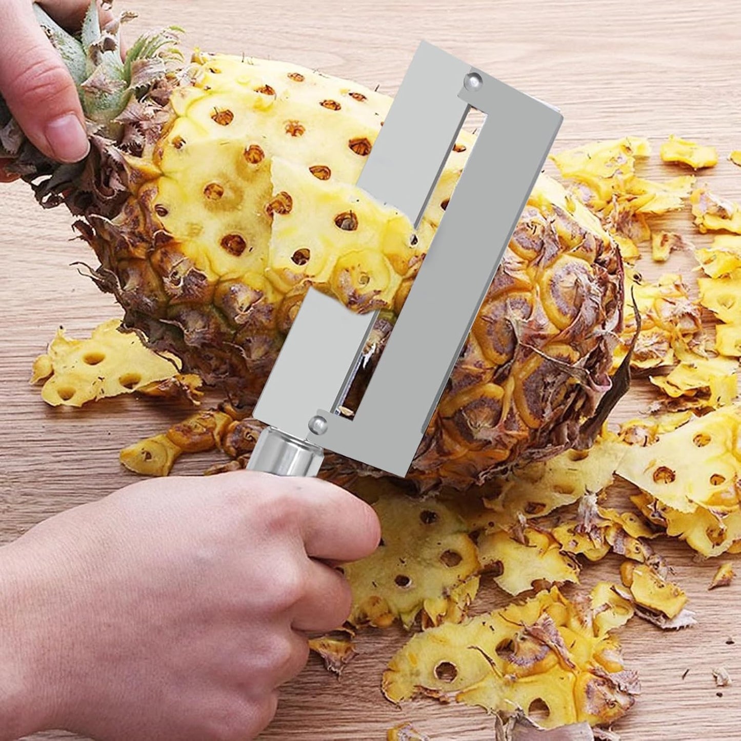 Honbay 4PCS Stainless Steel Pineapple Peeler Tool Pineapple Eye Remover Pineapple Sugarcane Peeling Kinves for Home Kitchen Store Supermarket Fruit (4 Style)