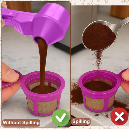 Palksky Coffee Scoop & Funnel for Reusable K Cup Refillable Coffee Pods, 2 Tablespoon Slide Coffee Measuring Funnel Scooper,1PCS