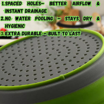 Collapsible Colander Set of 2, Foldable Silicone Pasta Strainer with Handles, 2 Pack Space Saving Kitchen Colander for Fruits,Space Saving Pasta Strainer Basket for Fruits & Vegetables
