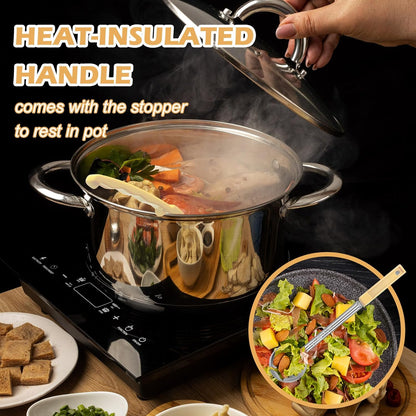 2 Pcs Dog Food Scoop Long Handled Scoops 3/4 Cup Stainless Steel Measuring Cups Portion Control Serving Spoons for Dogs Cats Birds and Rabbits Pet Food Feeding Scoop (3/4 Cup)