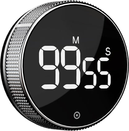 BlueSnail Kitchen Timer with LED Digital Display Smart Efficana for Home Classroom Gym Office, Volume and Brightness Adjustable Productivity Timer (Guncolor)