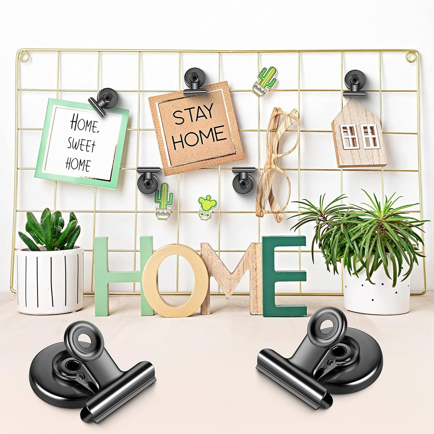 Grtard 12 Pack Magnetic Clips, Fridge Magnets Refrigerator Magnets, Strong Magnetic Clips Heavy Duty, Whiteboard Magnet Clip for Office Home Classroom Organization Kitchen Accessories(Black)