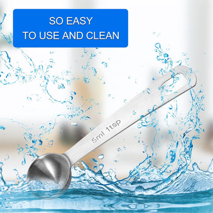2 Pcs 1 Teaspoon Scoop Measuring Spoon Stainless Steel Teaspoons (5ml) Coffee Scoop and Tablespoon Measuring Spoon Metal Kitchen Gadgets for Cooking and Baking