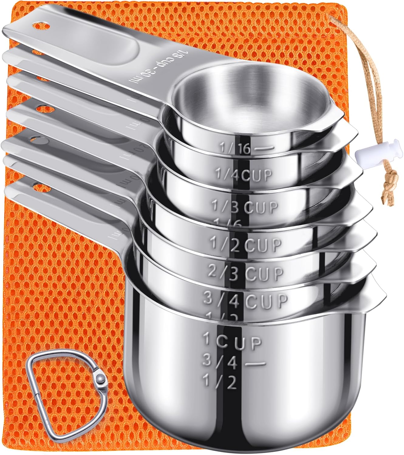 20PCS Measuring Cups and Spoons Set, Stainless Steel Stackable Nesting Measuring Set with Leveler for Baking, Cooking, Dry & Liquid Ingredients