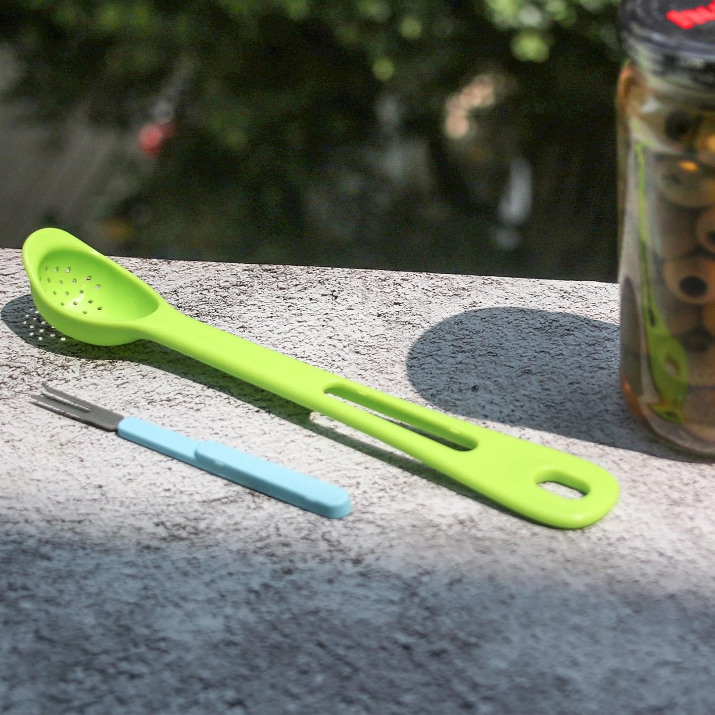 pickle forks 2 pieces Olive Spoon, pickle picker Jar Spoon and Fork Set, for Kitchen Olives Cans, Onions, Cucumbers, Slotted Spoon