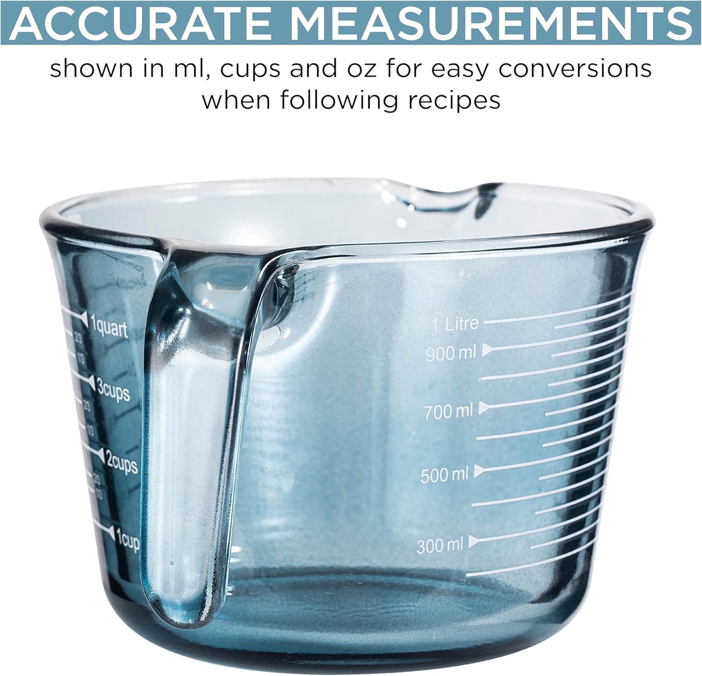 COOK WITH COLOR Glass Measuring Cups - Ideal for Cooking and Baking, Green