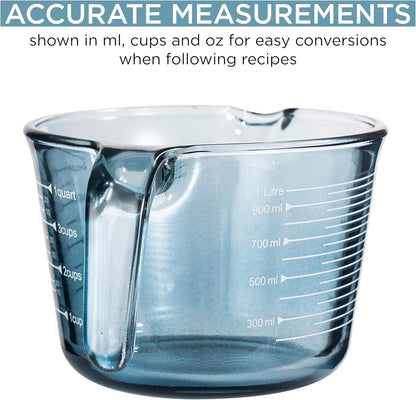 COOK WITH COLOR Glass Measuring Cups - Ideal for Cooking and Baking, Green
