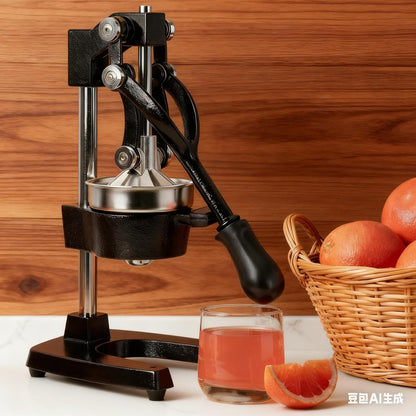 Cast Iron Juicer, Cast Iron Juicer Hand Press Heavy Duty for Squeeze Fresher Juice from Oranges, Lemons, Pomegranates, Effortless, Stable, Easy Clean for Home, Bar, Commercial Use