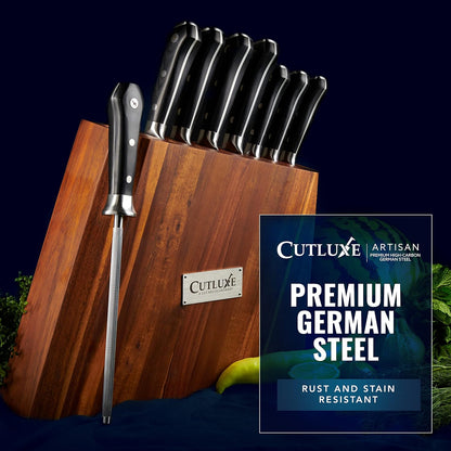 Cutluxe Kitchen Knives, 5 Pcs Chef's Knife Set – Razor Sharp German Steel, Full Tang, Ergonomic Handles – Artisan Series
