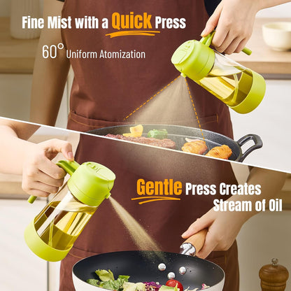 PARACITY 2 in 1 Oil Dipenser Bottle with Silicone Bottom (Black-2PCS)