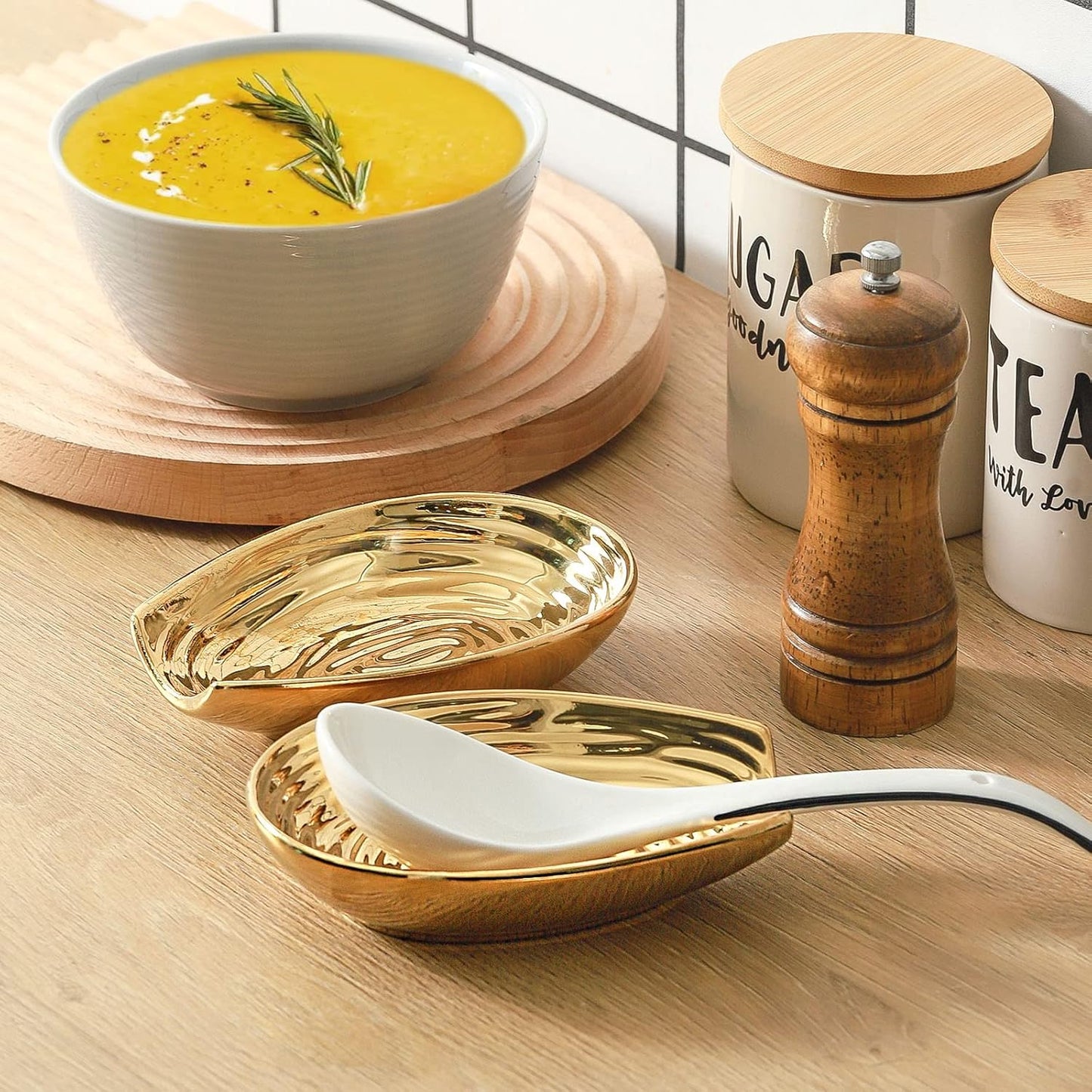 Hasense Spoon Rest for Stove Top - Blue Swirl Pattern Spoon Holder for Stove, Heat-Resistant Spoon Rest for Kitchen Counter, Ceramic Cooking Utensil Rest Ladle Holder for Spatula or Tong, 5.7 Inch