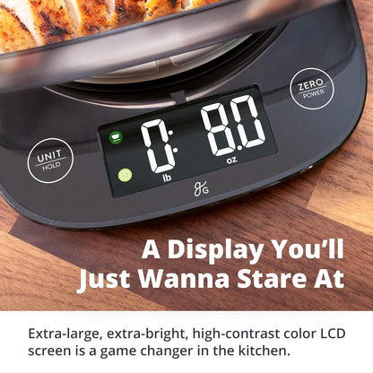 Greater Goods Digital Kitchen Scale for Baking – Food Scale with Gram & Ounce Measurements, Easy Tare & Stable Readings, Precision Scale for Sourdough Bread, Baking & Cooking, 11 lb Capacity