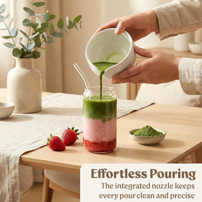 EDELHAUS Matcha Kit Whisk Set (7 Pcs) - Complete Matcha Set, Matcha Bowl with Spout, Whisk with Holder, Bamboo Scoop with Rest and Sifter, Perfect Kit for Matcha Lovers (Sakura Pink)