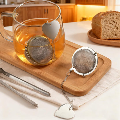 2 Pack Extra Fine Mesh Tea Infuser - 304 Stainless Steel Loose Leaf Tea Strainer Ball with Tea Scoop & Clip, Rustproof & Easy to Clean