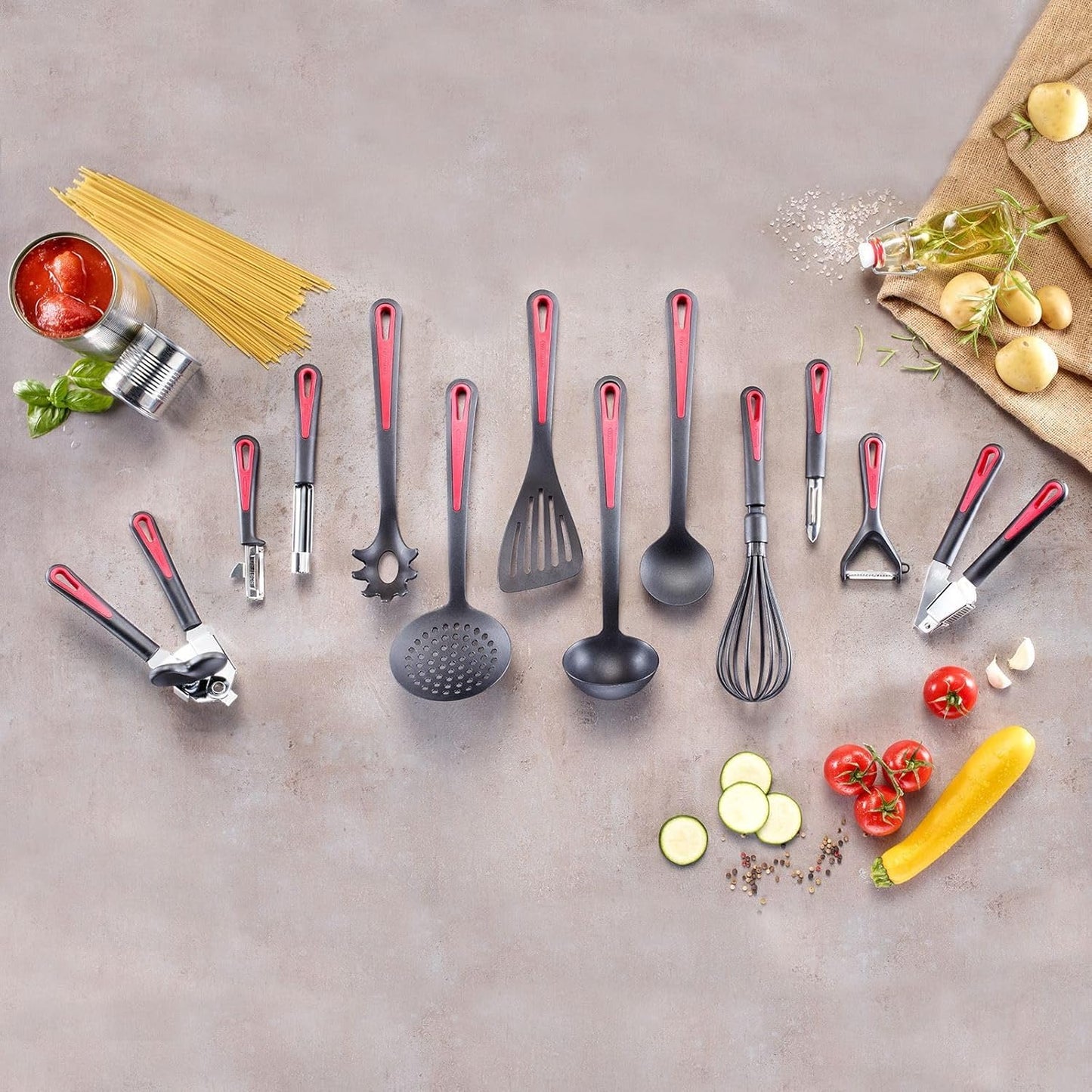 Westmark Gallant Plus 29392270 Garlic Press with Two Press Inserts: Fine and Coarse, Plastic/Stainless Steel, Black/Red/Silver