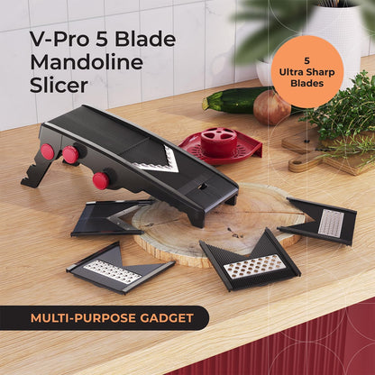 MuellerLiving Mandoline Slicer for Kitchen, Stainless Steel, Slice or Julienne, Vegetable Chopper, Fruit Slicer