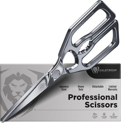 Dalstrong Kitchen Scissors — Japanese Stainless Steel Shears, Ambidextrous, Detachable for Cleaning — For Spatchcocking Chicken, Trimming Herbs, Pizza, Flatbread & Package Opening
