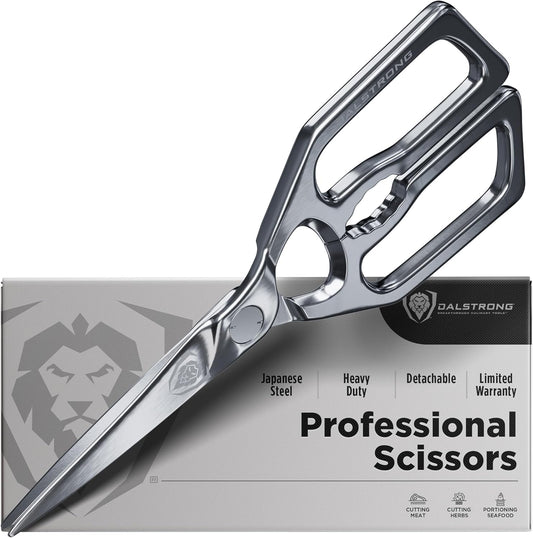 Dalstrong Kitchen Scissors — Japanese Stainless Steel Shears, Ambidextrous, Detachable for Cleaning — For Spatchcocking Chicken, Trimming Herbs, Pizza, Flatbread & Package Opening