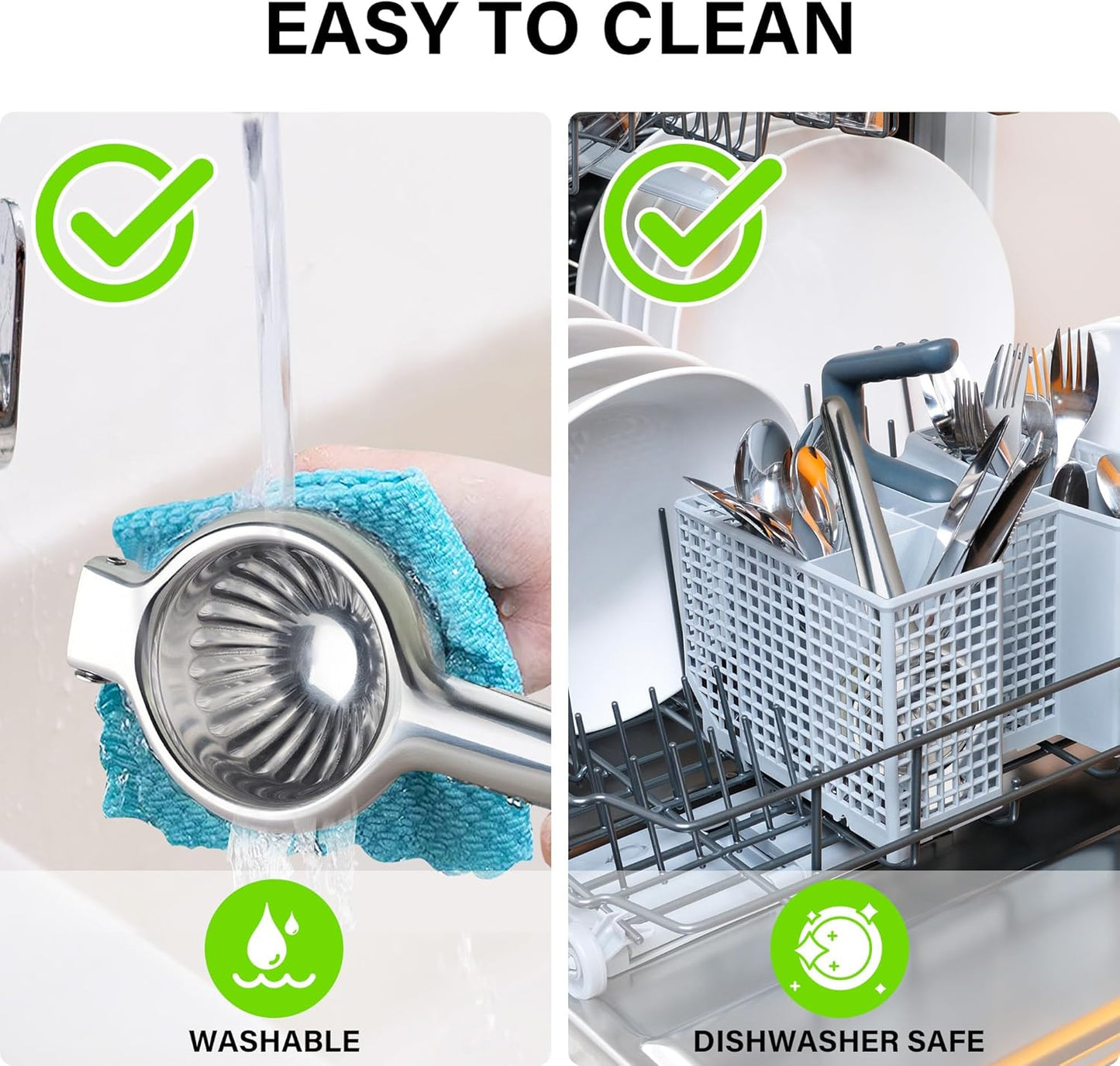 Vakoo 2-in-1 Lemon Squeezer - Heavy-Duty, Rust-Resistant Manual Juicer for Lemon, Lime & Citrus, Easy to Use & Clean, Kitchen Essential - Yellow & Green