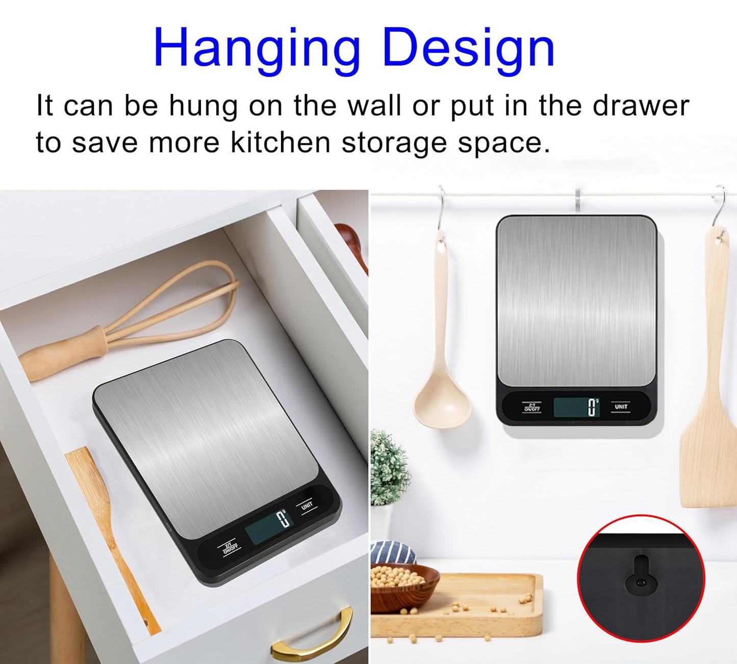 33lb/15kg USB Rechargeable Digital Kitchen Scale, Food Scale, LCD Display, High Capacity Weight Grams and Ounces for Baking Cooking and Meal Prep, 6 Units with Tare Function