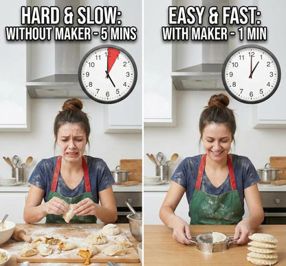 Gadgetime USA Premium Stainless Steel Dumpling Maker Press – 3.75" Dough Cutter & Mold for Perfect Homemade Dumplings, Empanadas, Ravioli, Pierogi & Mini Pastry Pies