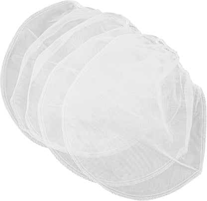 Paint Strainer Bags 1 Gallon Paint Filter Bag White Fine Mesh Disposable Bag Bucket Strainer with Elastic Drawstring Top Opening for Paint Gardening, 5 Pack