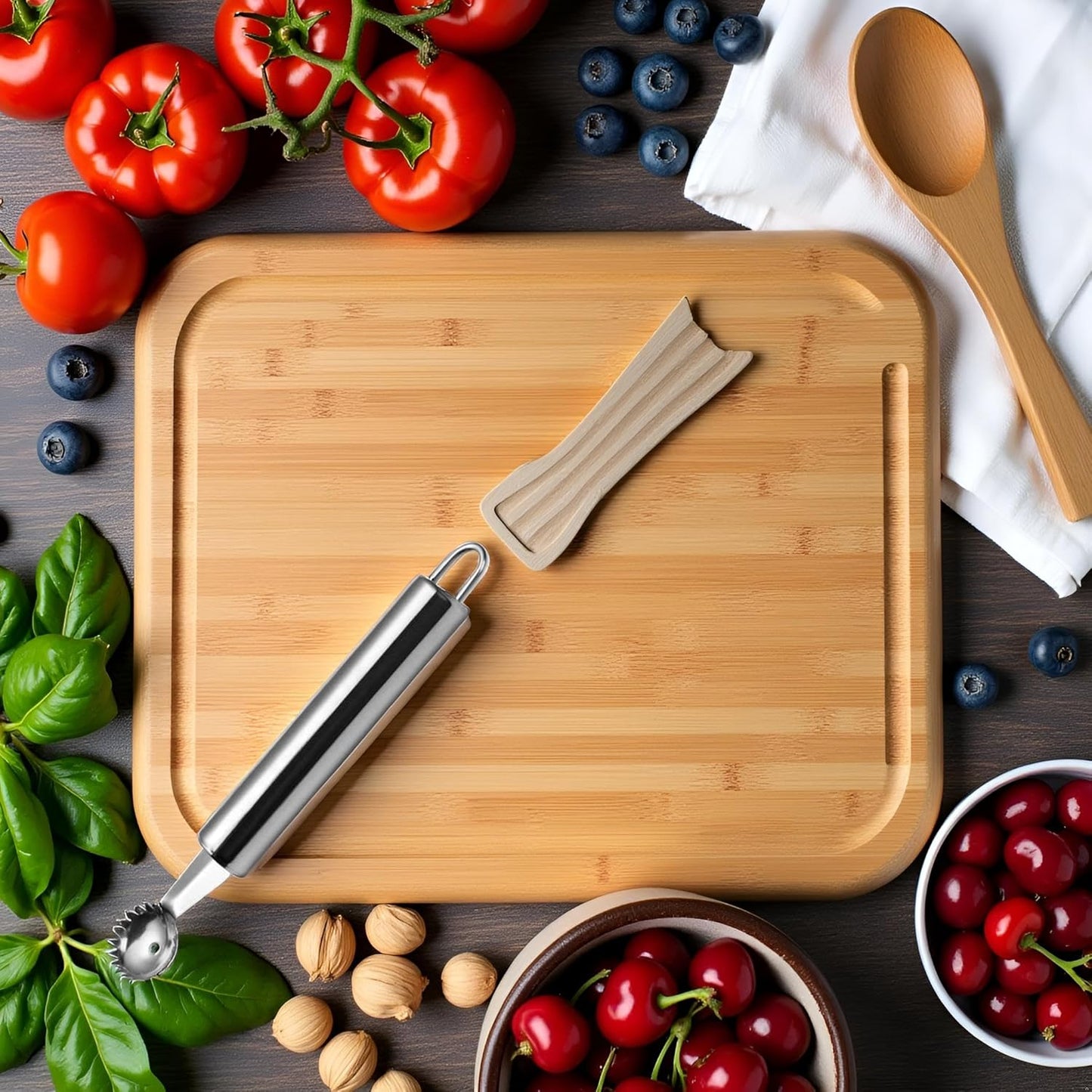 Silver Stainless Steel Strawberry Huller and Tomato Stem Corer Tool Cherry Tomatoes Stem Remover, Dishwasher Safe，Fruit and Vegetable Corers