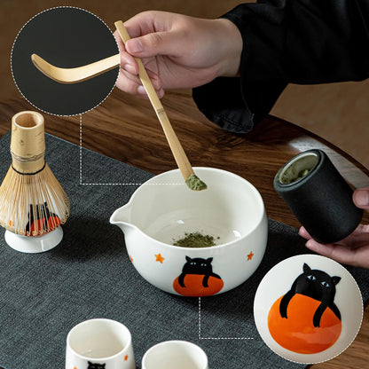 Matcha Whisk Set, Cute Strawberry Matcha Bowl Set with 2 Cups, Bamboo Whisk, Scoop & Holder, Matcha Kit Gift for Tea Lovers and Tea Ceremony, Birthday, Anniversary