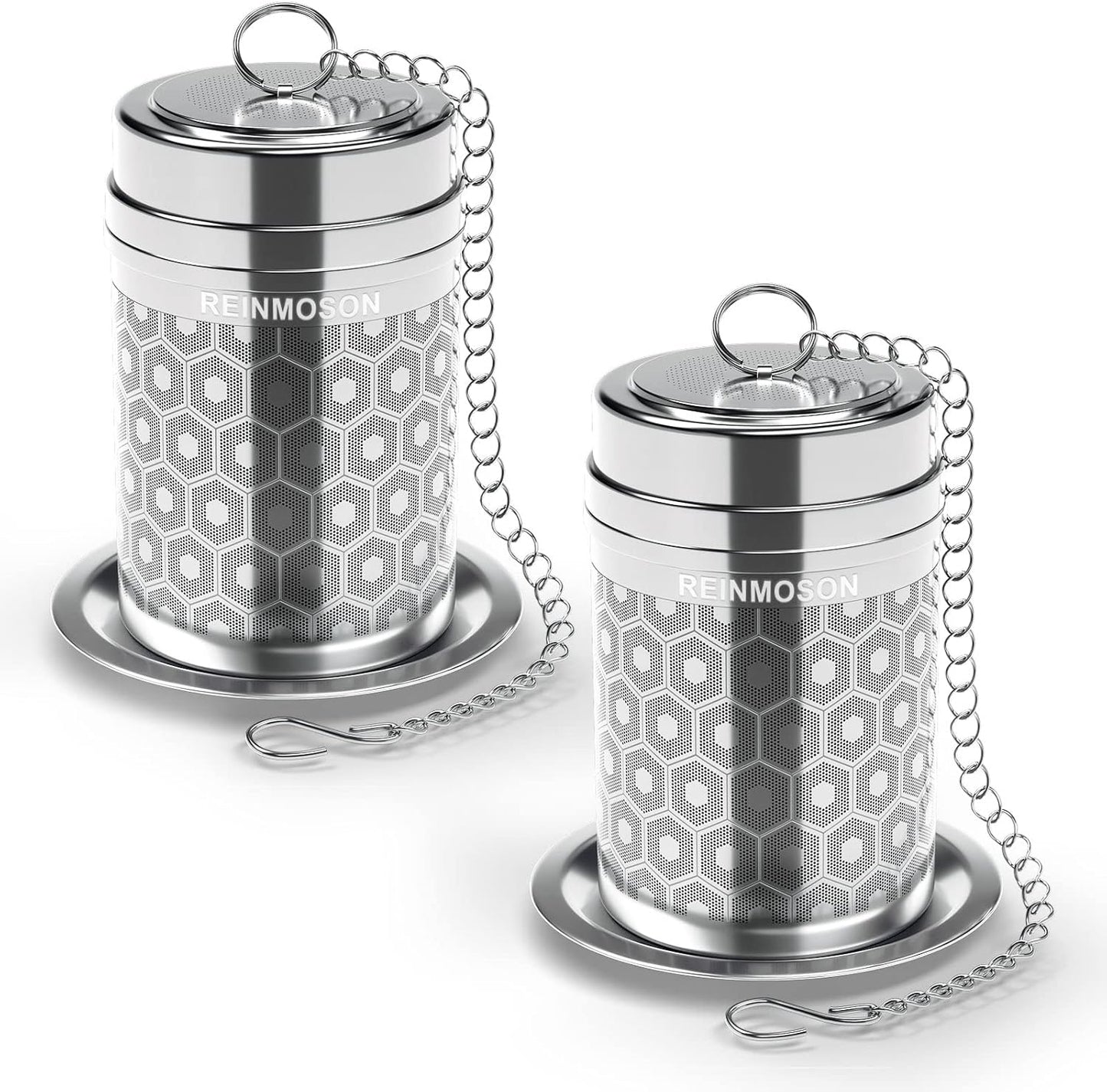 Reinmoson Extra Large Tea Infuser for Loose Tea & Spice Infuser for Cooking, Extra Fine Mesh Tea Strainers, 304 Stainless Steel Steeper for Black Tea, Rooibos, etc