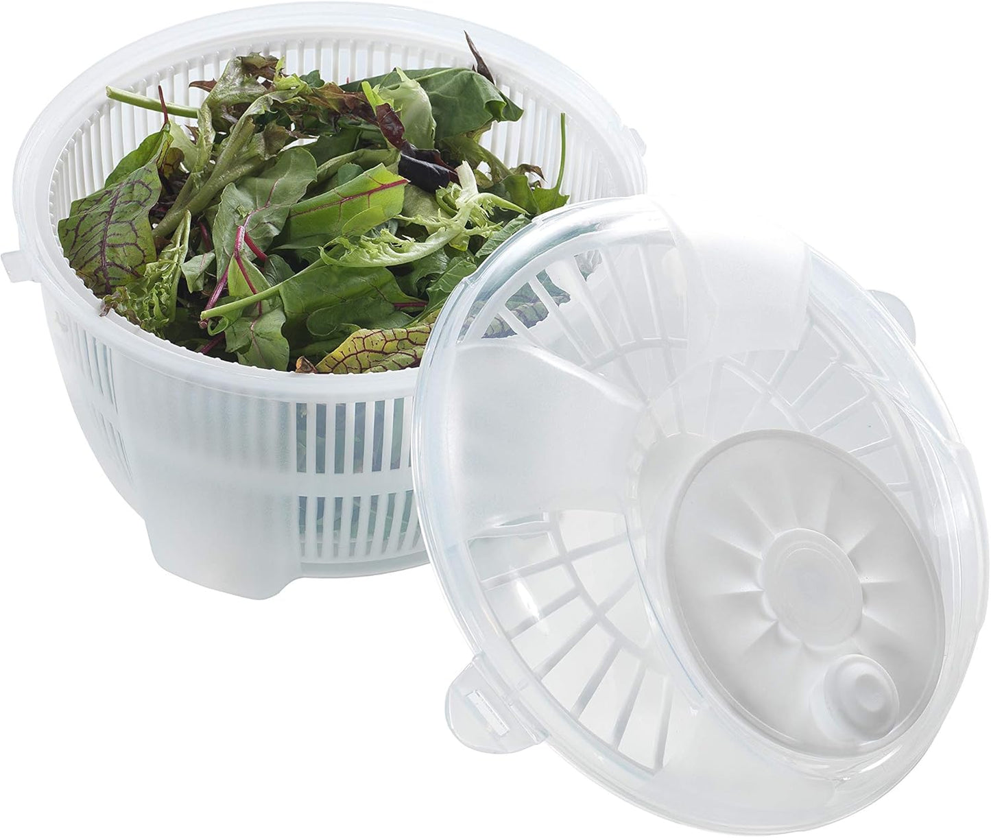 Mabel Home Salad Spinner, Salad Tosser and Mixer, 5,5 Quart, Vegetable Spinner -EXTRA Salt&Pepper Shaker inc. (Purple)