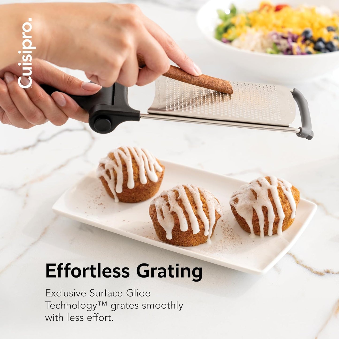 CUISIPRO Surface Glide Technology Stainless Steel Folding Handle Grater, Coarse
