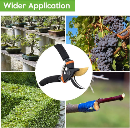 Garden Shears, Sharp Pruners for Gardening with Locking Mechanism, Ideal for Trimming, Harvesting