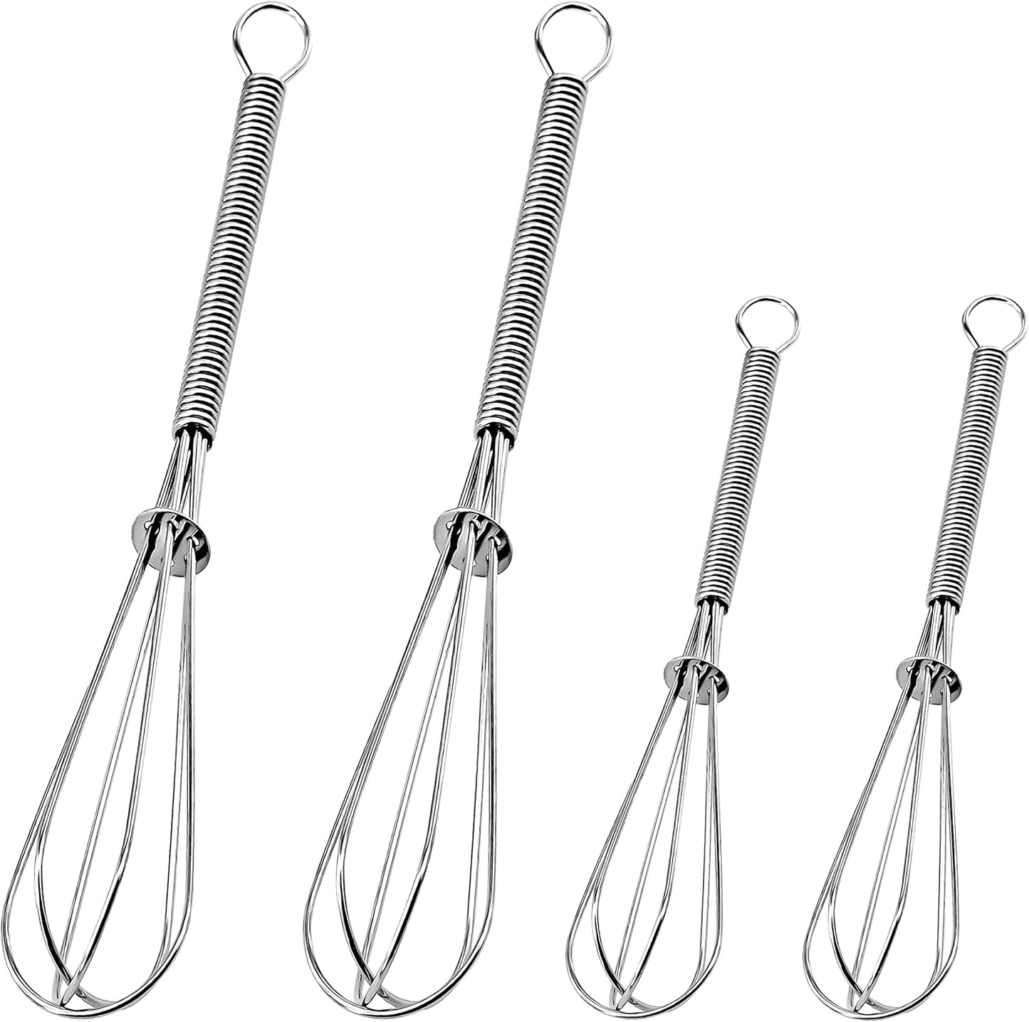 Anaeat Stainless Steel Kitchen Whisk Set of 5, Milk and Egg Beater Blender with Thick Wire for Whisking, Cooking, Baking, Beating and Stirring - 5"+7" Mini Whisk and 9''+11''+12'' Balloon Whisks