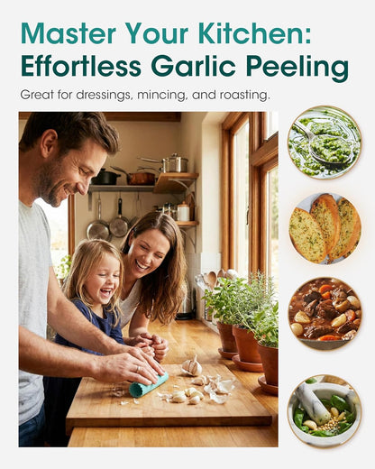 Easy Roller Garlic Peeler - Odor-Free Silicone Kitchen Tool for Quickly Removing Skin, 3-Pack Essential Gadget for Fresh Cloves