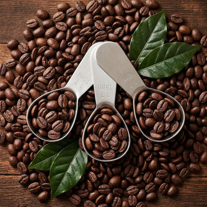 3pcs 1 Tbsp Stainless Steel Measuring Spoon, 1 Tablespoon Coffee Scoopers for Ground Coffee, Short Handle for Flour Tea Sugar Fits into Canisters