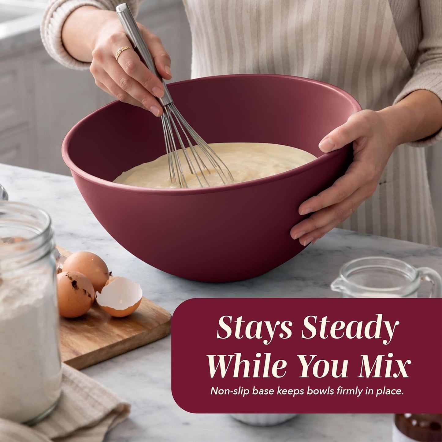 COOK WITH COLOR Mixing Bowls with Lids - 12 Piece Plastic Nesting Bowls Set includes 6 Prep Bowls and 6 Lids, Microwave Safe Mixing Bowl Set, Black Embossed - Colors A
